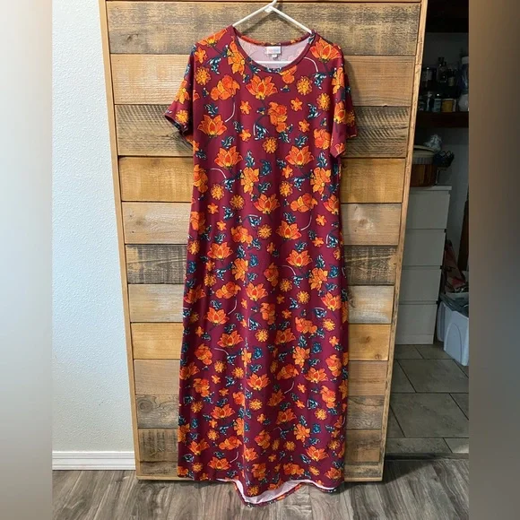 Lularoe Maria Dress Lularoe Ana Dress Price Lularoe Maria Dress ? Maxi  White Orange Green Southwest 2XL